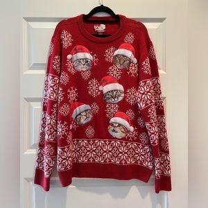 Kitty Christmas Sweater Men’s Size L
